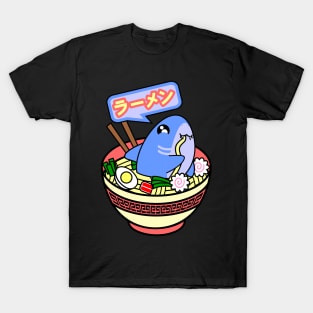 Ramen shark kawaii. Cute shark ramen noodles bowl. T-Shirt